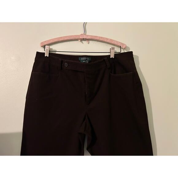 Lauren Ralph Lauren Adelle Pants Women’s Sz 16 Brown Straight Leg Work Career - Picture 8 of 13